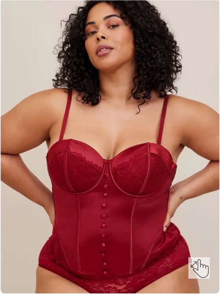 Torrid Curve Red Lace Bustier Corset Size 1x